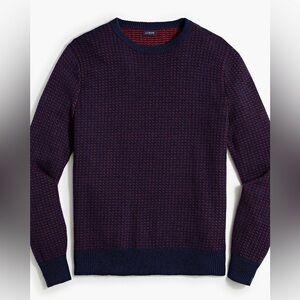 J Crew Lambswool-blend bird's-eye‎ stitch crewneck sweater